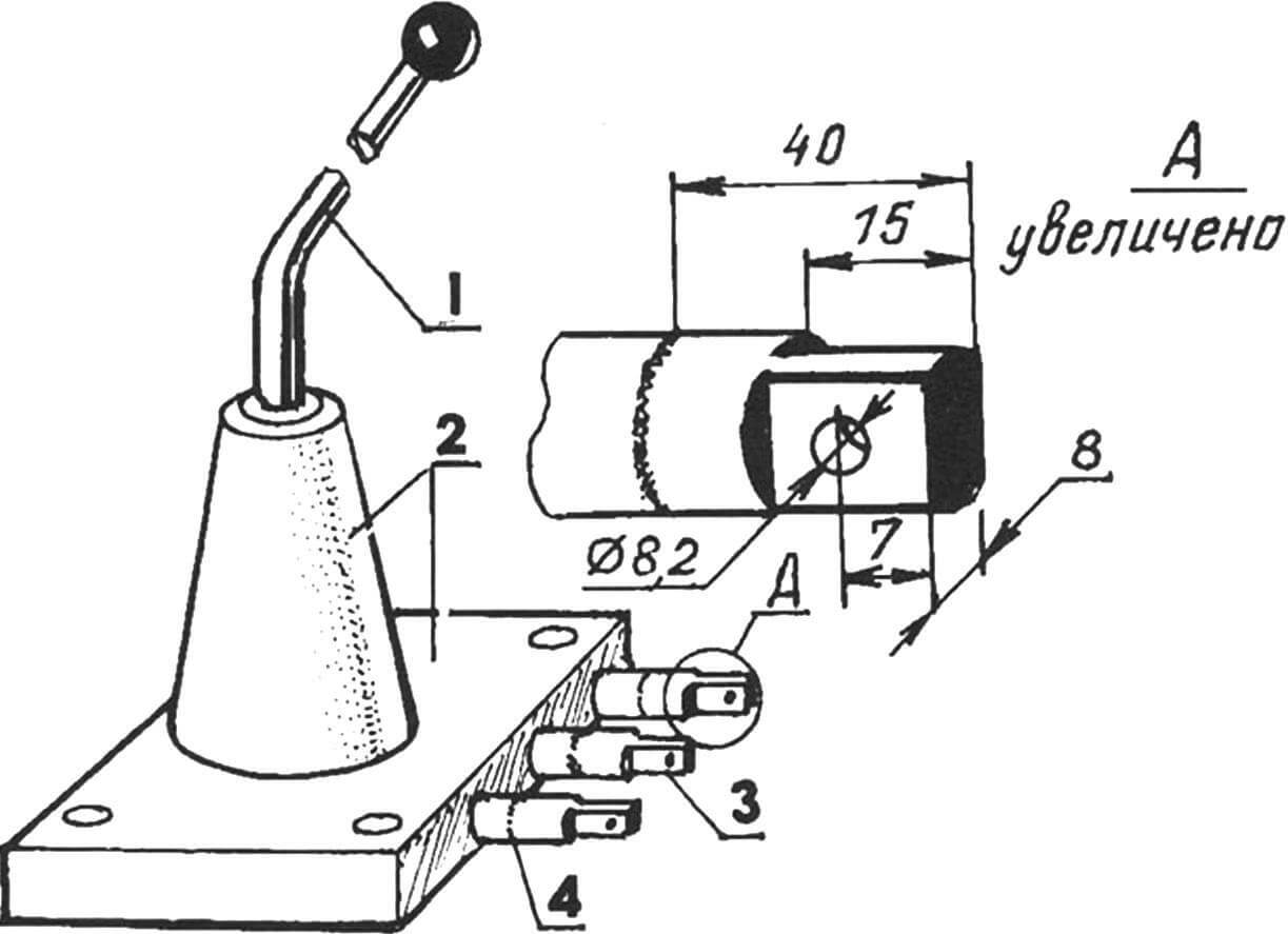 Rice. 5. Gearbox cover from GAZ-51 with extended gear shift rods (sliders)