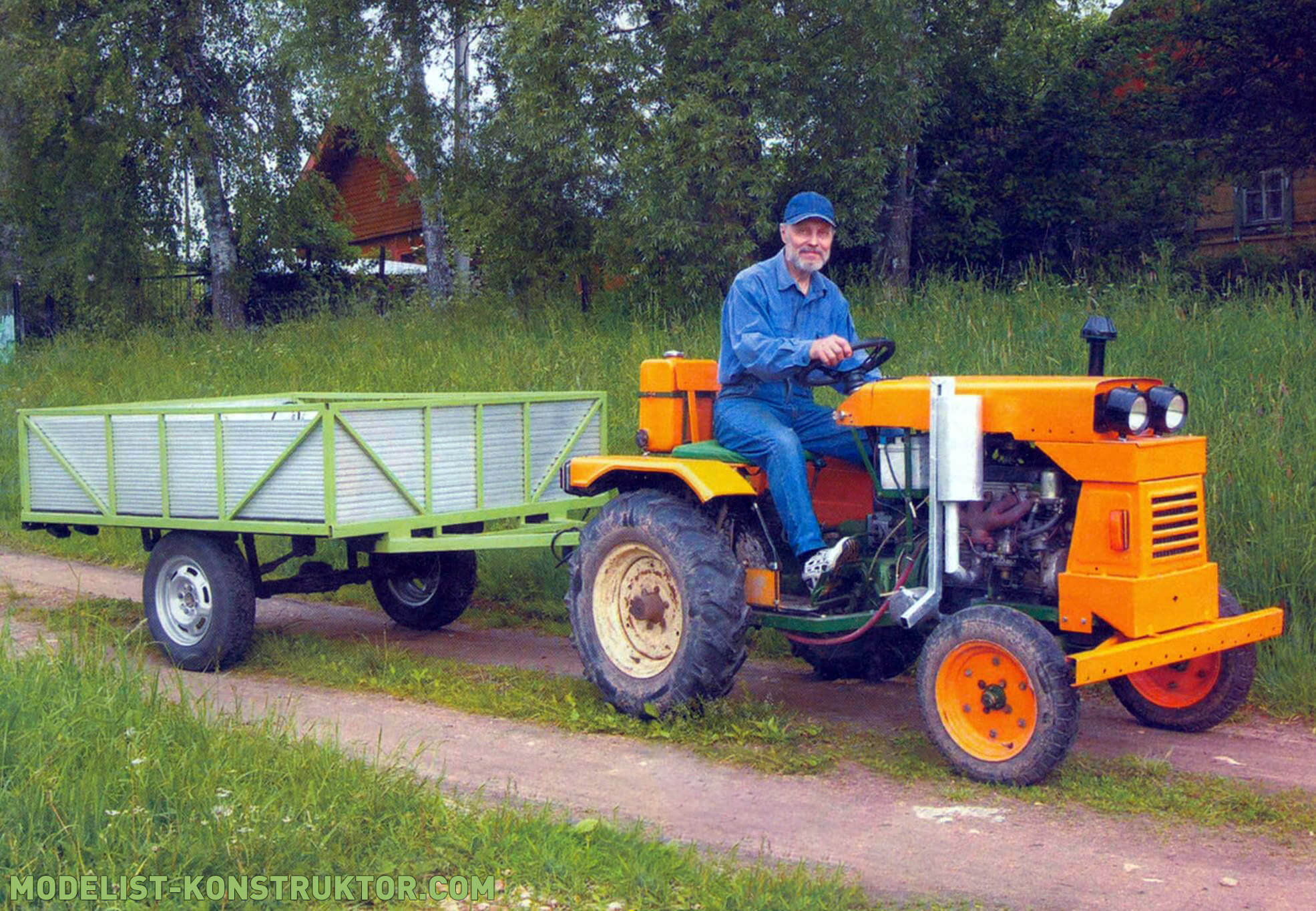 Спарка В. Коляскина: мини-трактор с прицепом
