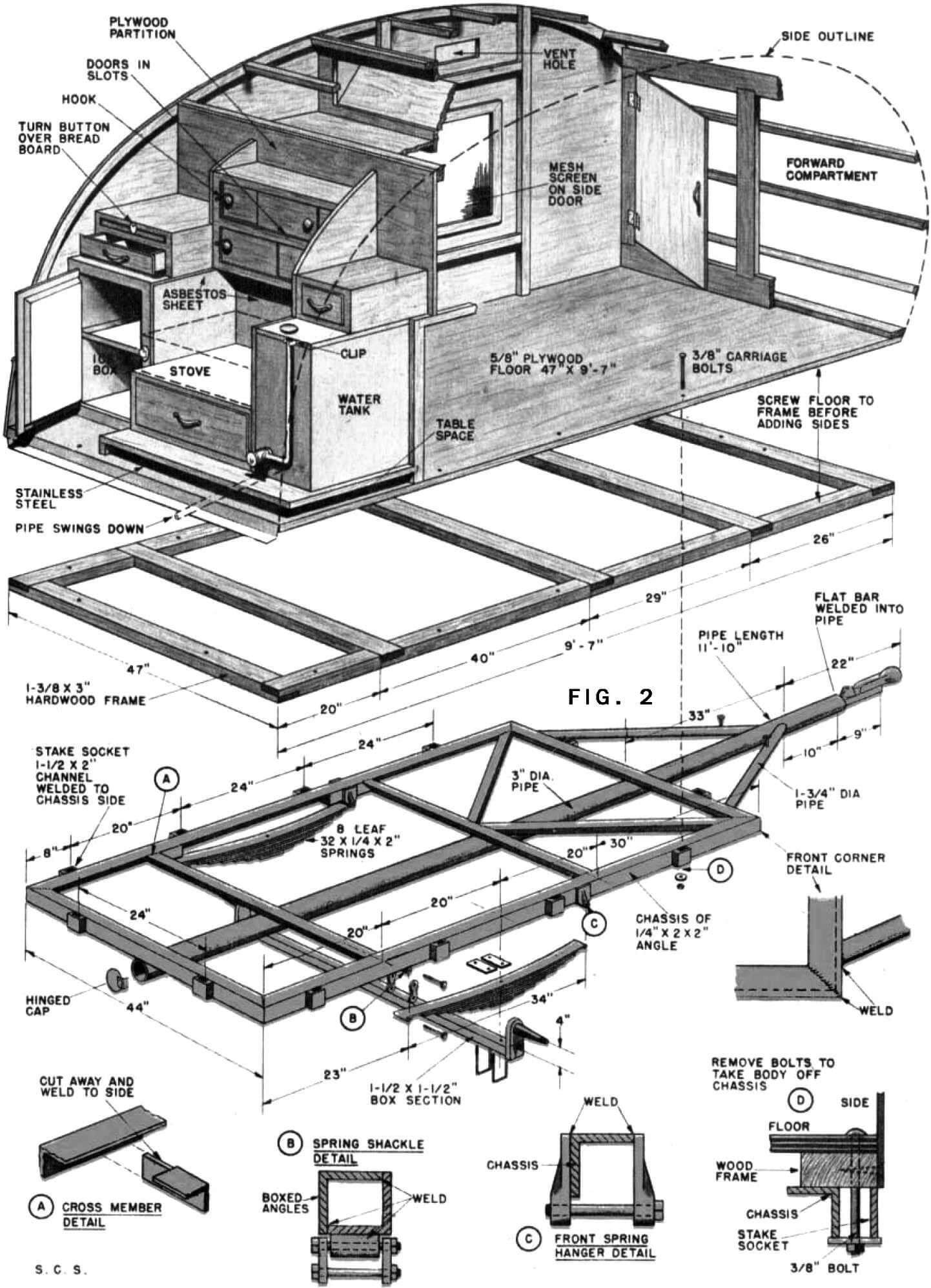 Rice. 2. Frame and layout of the motorhome
