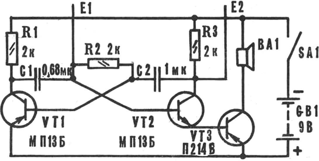 Рис. 5. Принципиальная схема ЭМИ с сенсорным управлением.