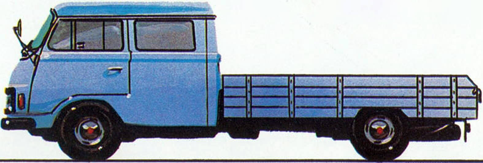 Вариант грузовика с удлиненной платформой и сдвоенной кабиной
