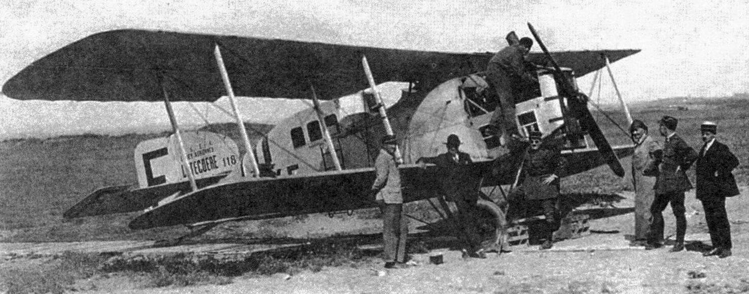 Breguet XIV, переоборудованный в почтовый самолет Lignes Latecoere в Алжире, 1925 год