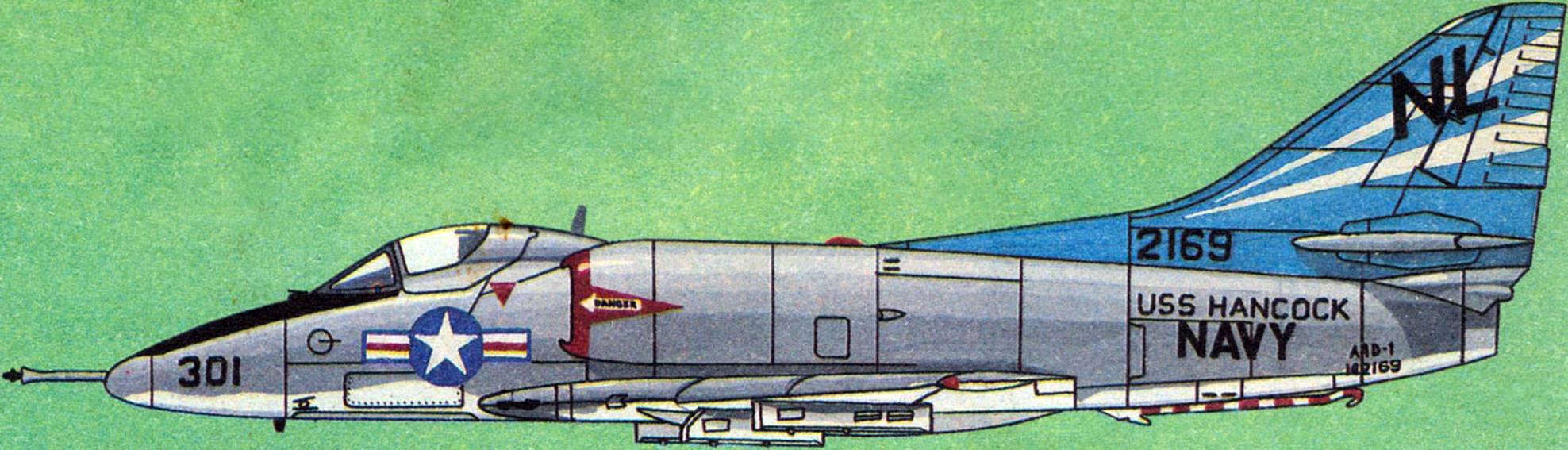 A4D-1(A-4A) эскадрильи VA-153 «Blue Tail Flies», авианосец «Hancock», 1957 год.