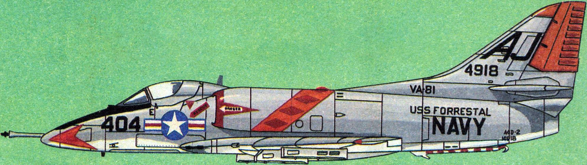 A4D-2(A-4B) эскадрильи VA-81, авианосец «Forrestal», 1960 год.