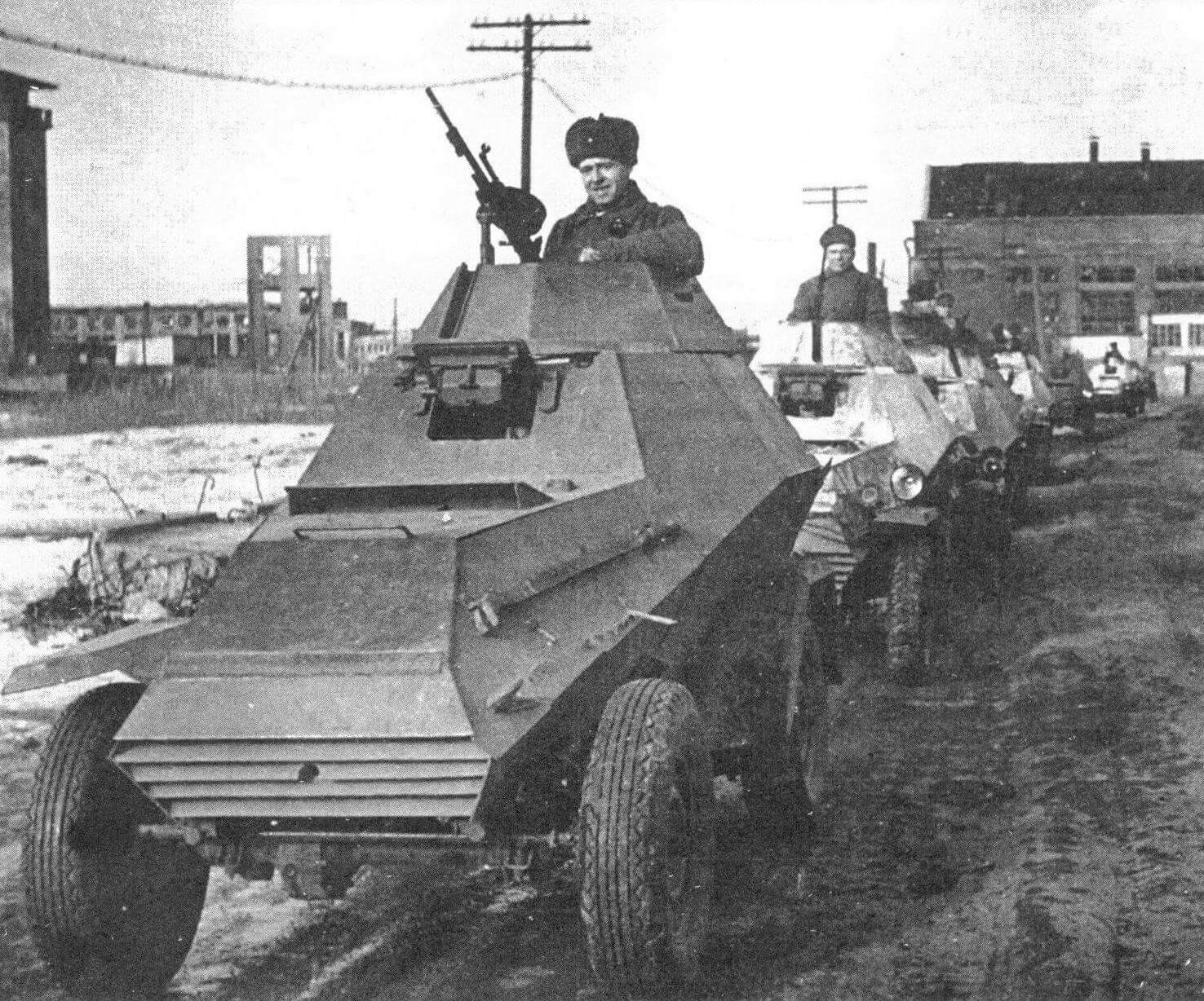 Колонна бронеавтомобилей БА-64. Район Сталинграда, февраль 1943 года