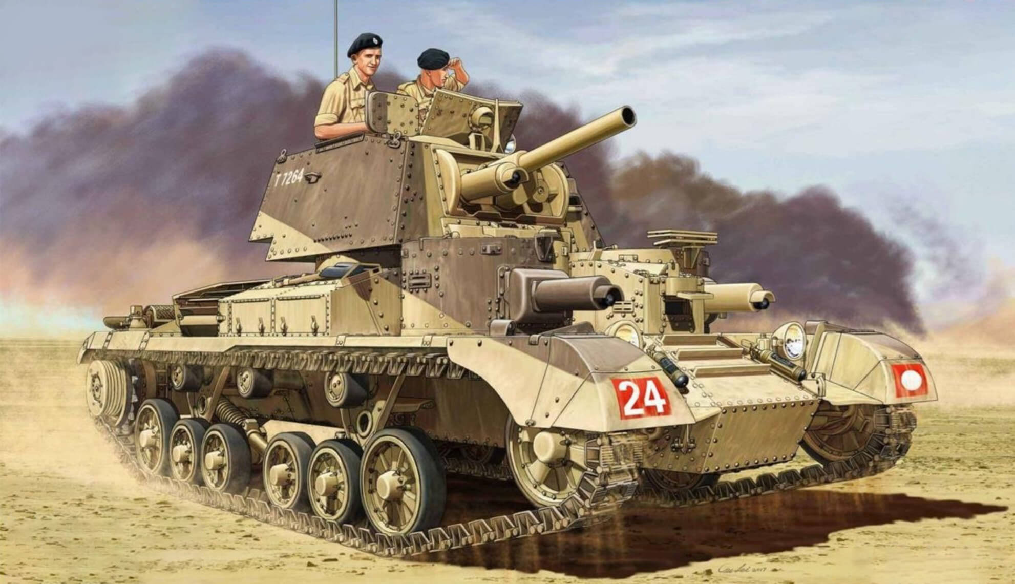 Крейсерский танк огневой поддержки Mk. ICS, вооруженный 3,7-дюймовой гаубицей вместо 2-фунтовой пушки