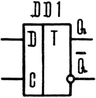 Рис. 1.Условное графическое изображение D-триггера.
