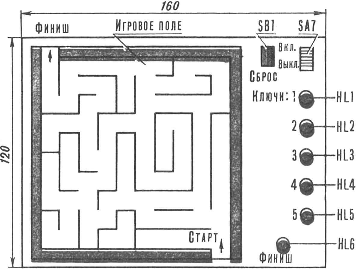 Рис. 10. Передняя панель электронной игры.