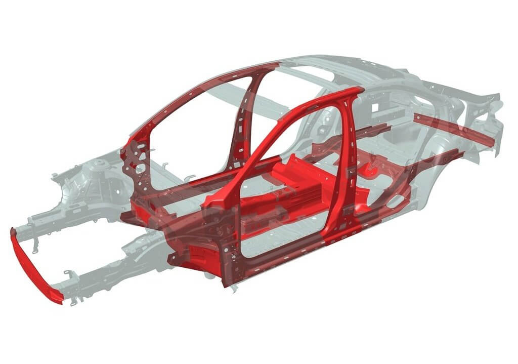 Схема силовой структуры кузова Superb 2008 года