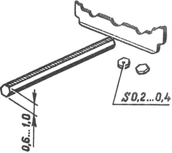 Рис. 1. Нарезание «гаек» из шестигранного прутка.