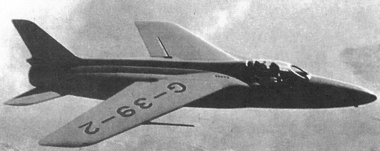 Первый опытный образец легкого истребителя Folland Fo. 141 Gnat F Mk. 1