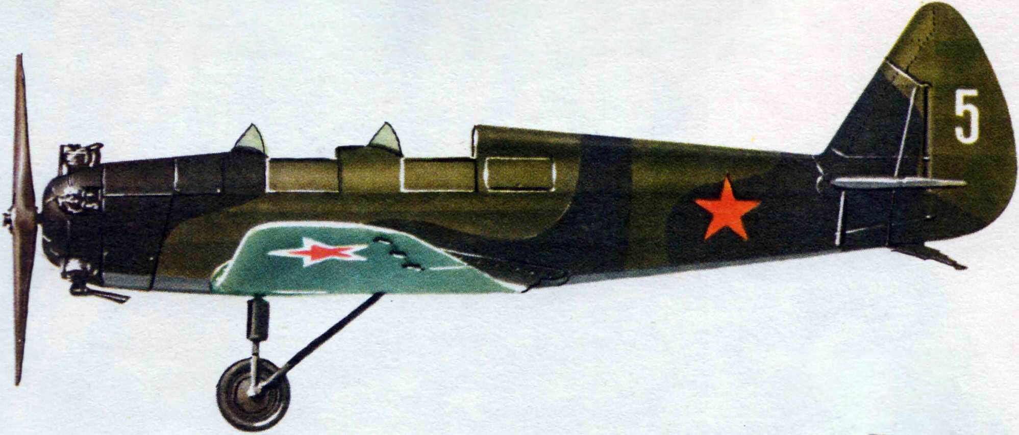 Самолет УТ-2 в камуфляжной окраске (1941 —1943 гг.).