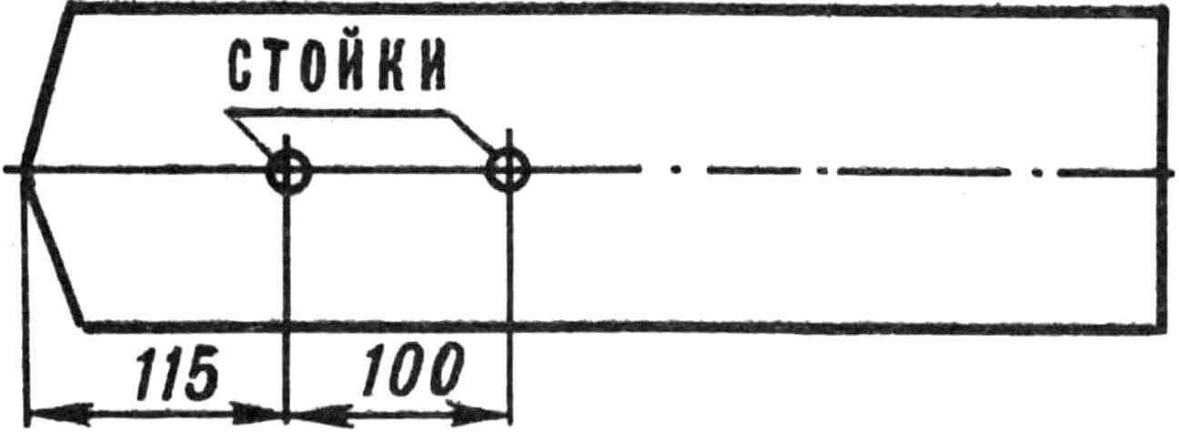 Рис. 6. Расположение стоек для крепления платы.