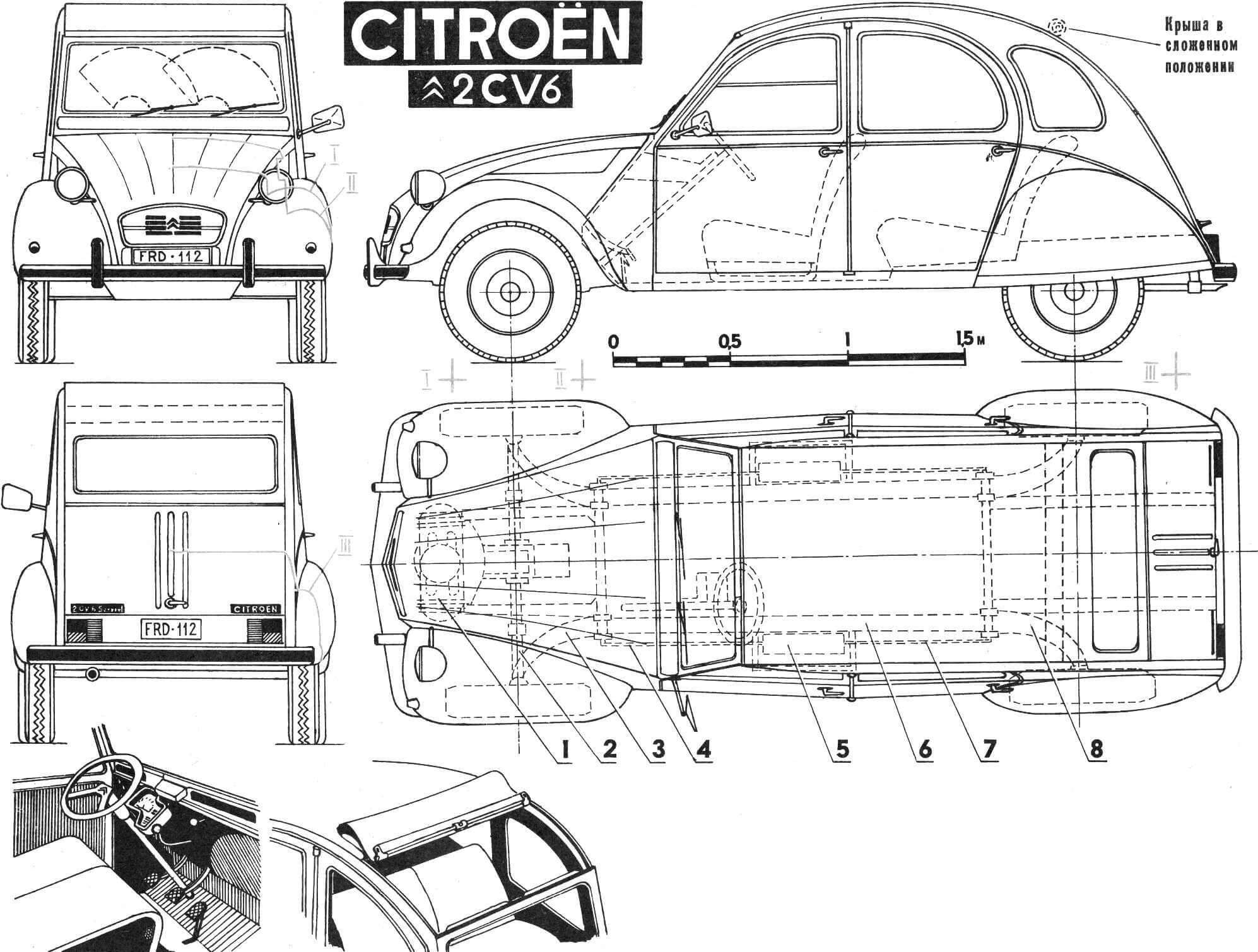 Элементы шасси автомобиля Citroën 2CV6