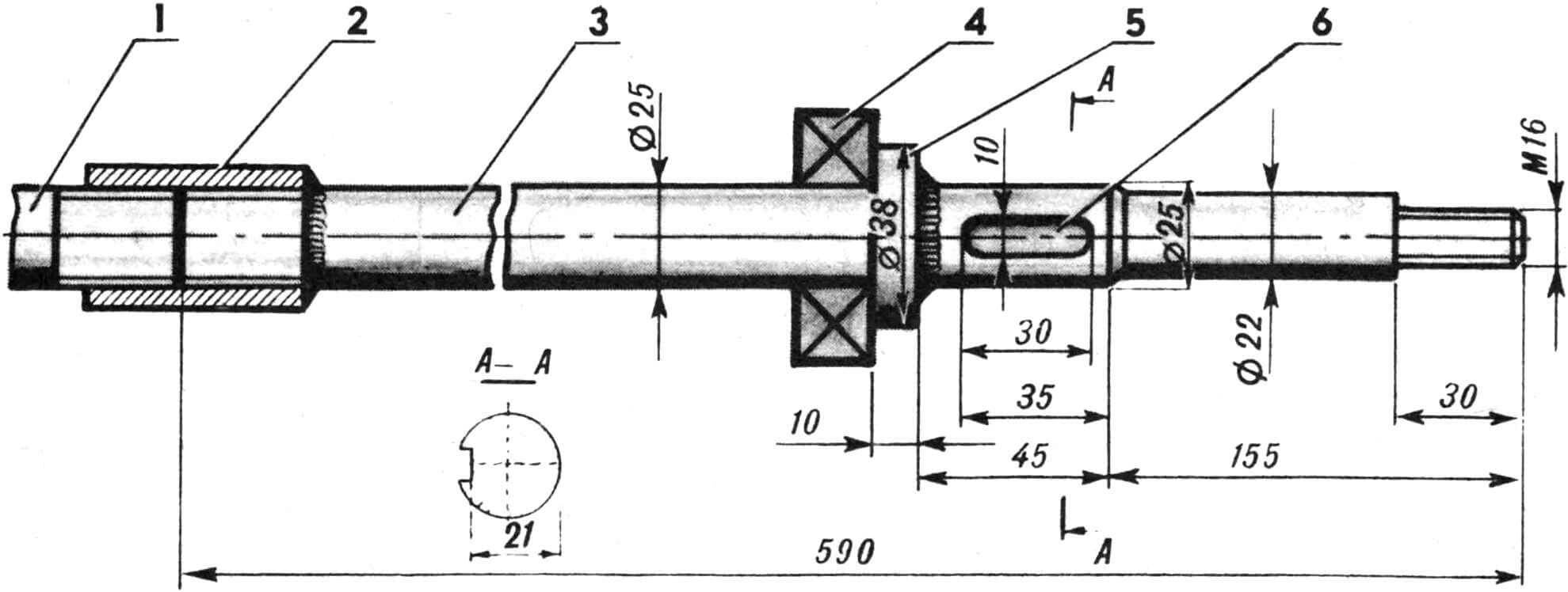 Running wheel axle shaft assembly