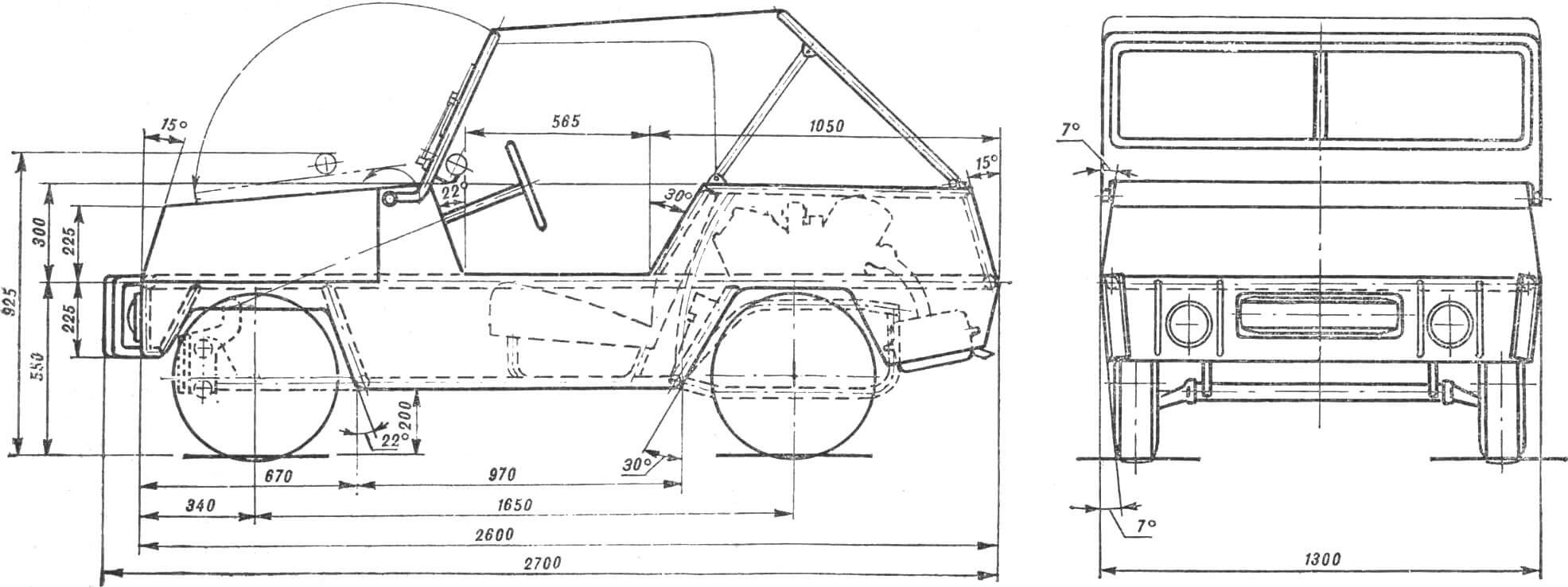 Layout of the Istra-3 mini-jeep.