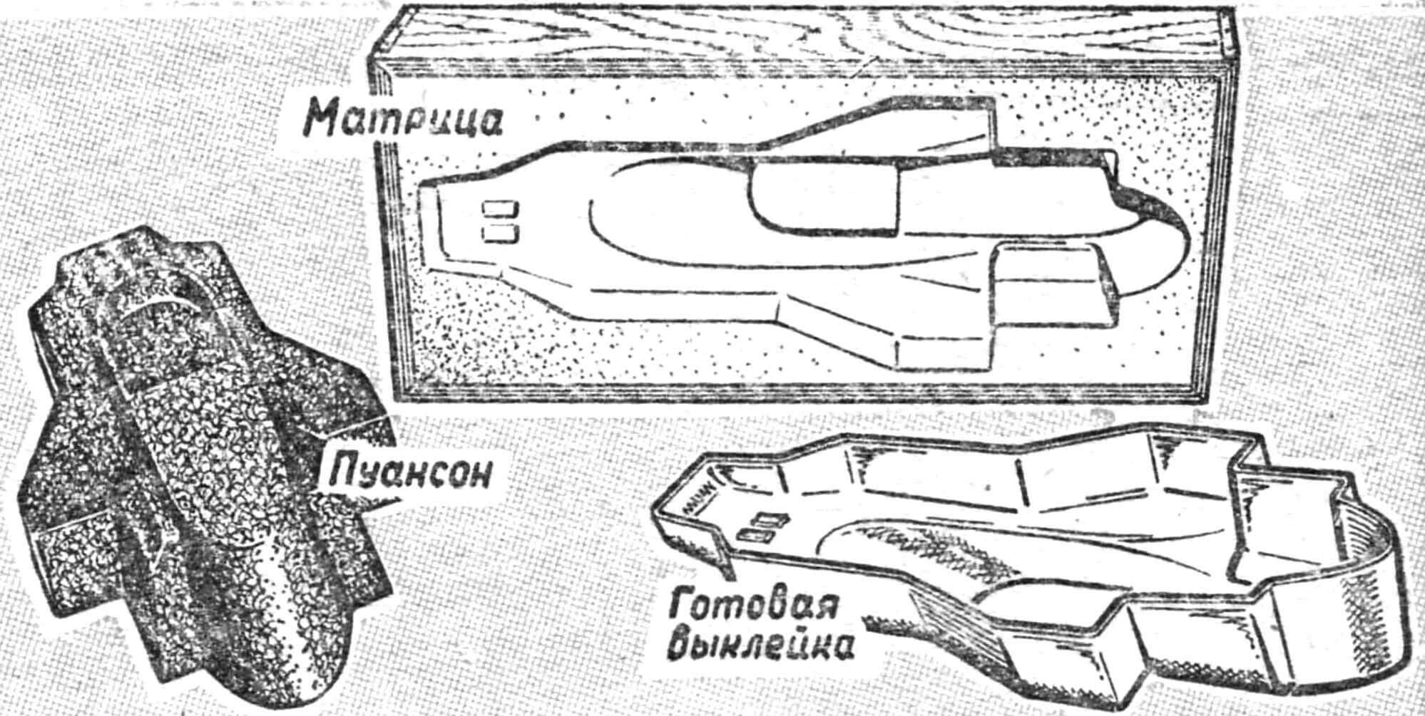 Приспособления для выклейми кузова автомодели и готовое изделие.