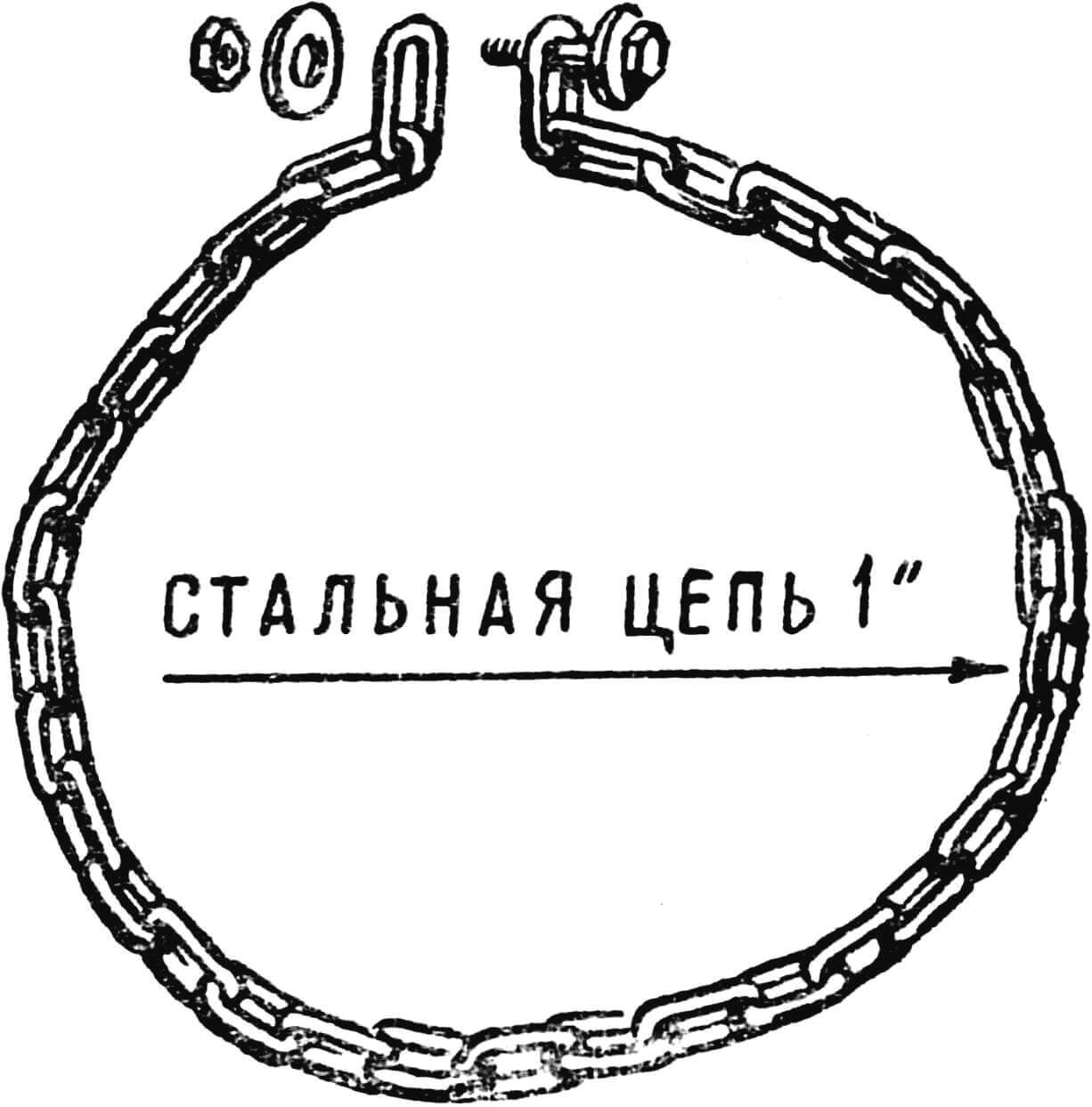 Рис. 6. Цепной браслет (звенья 25x12 мм из проволоки Ø 6 мм).