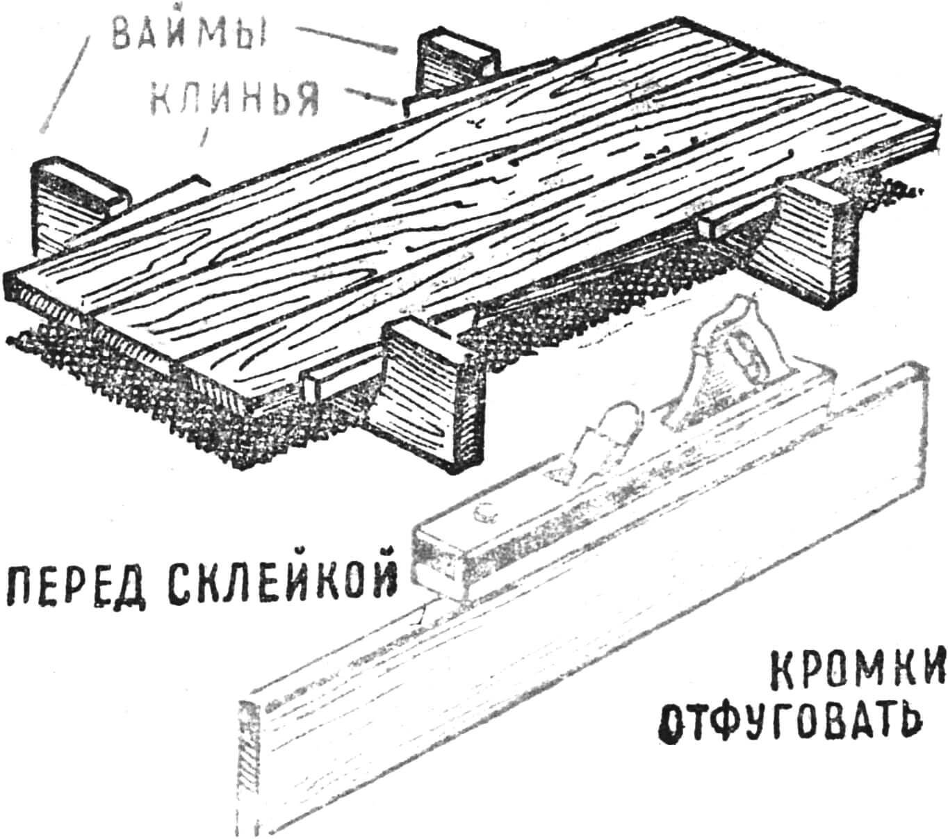 Рис. 2. Склейка простейшего акваплана из досок.