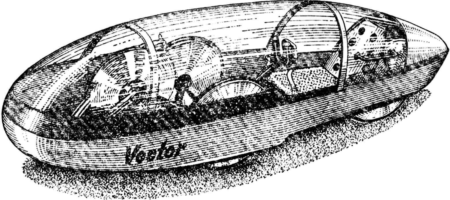 Рис. 5. Рекордный веломобиль «Вектор» Э. Войта, США, 1980 г.