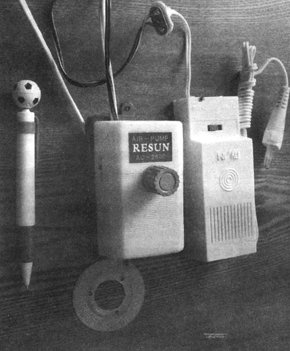 Photo 2. Completed device with power source