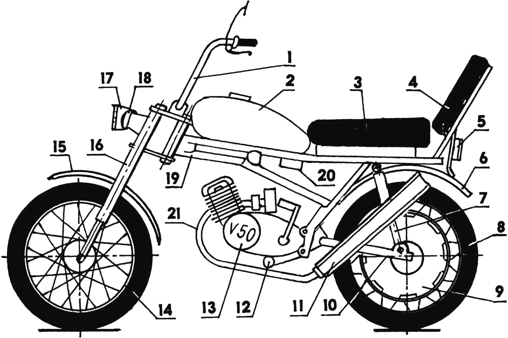Fig. 1. Layout of the moped