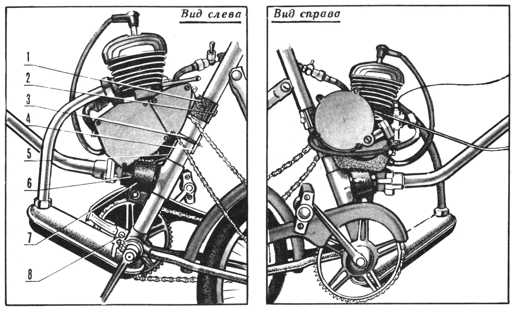 Установка двигателя Д6 на складном велосипеде «Минск»