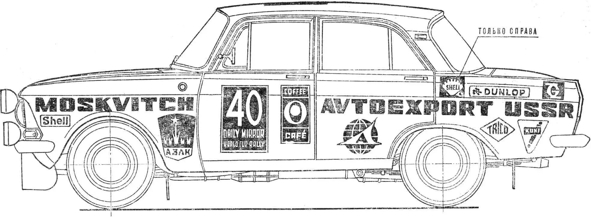 «МОСКВИЧ-412 РАЛЛИ» MOSKVITCH AVTOEXPORT USSR