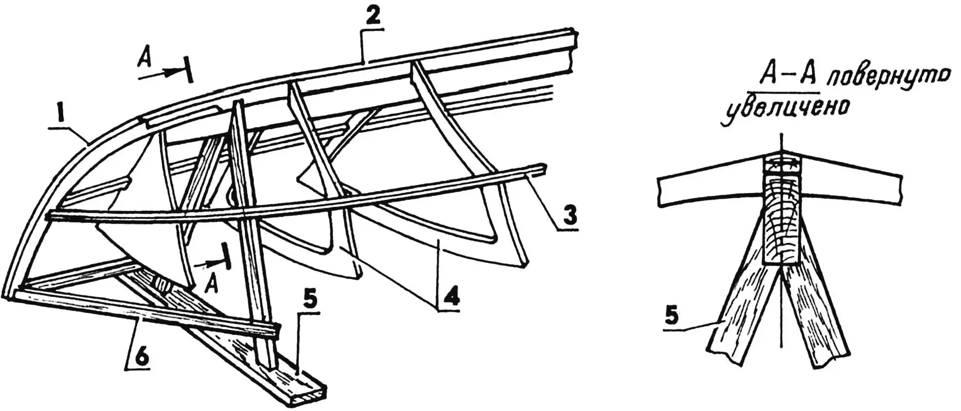 Assembling the bow section of the frame