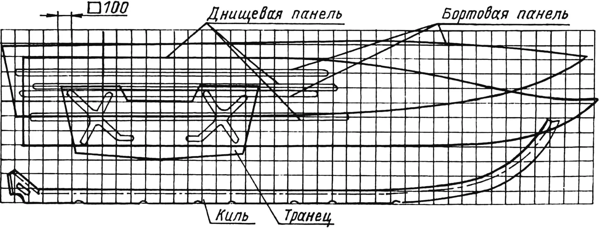 Раскрой основных элементов корпуса (материал — листовая сталь толщиной 1,5 мм)