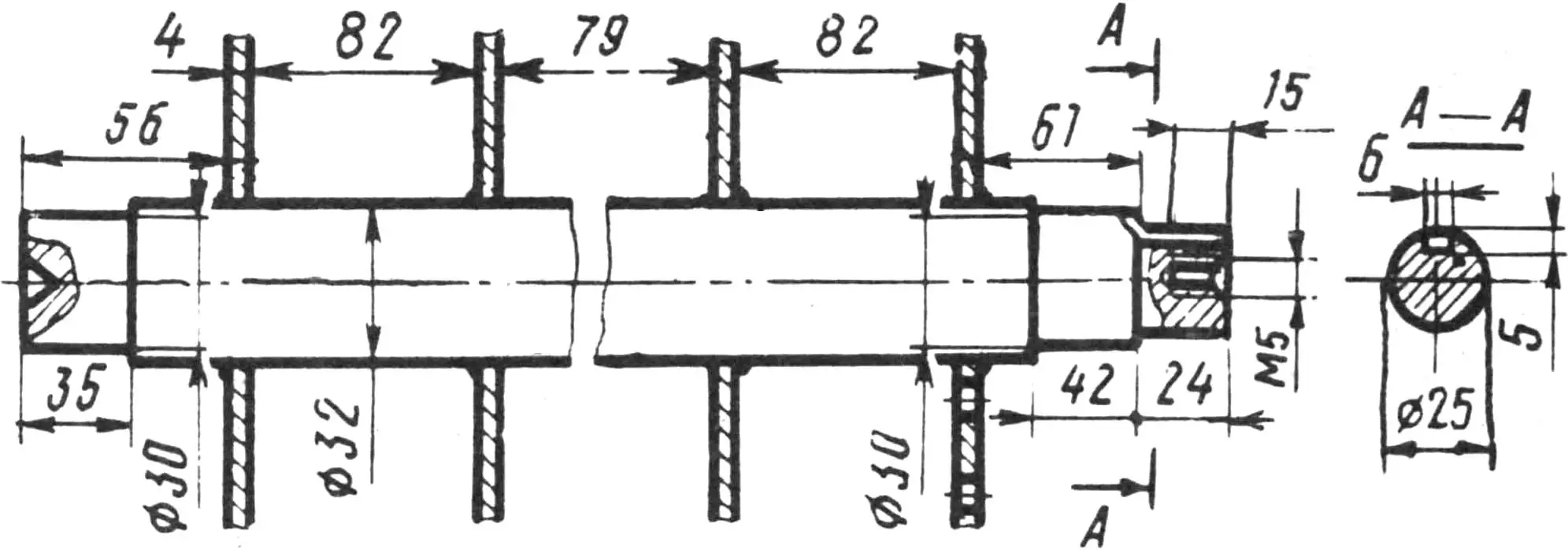 Рис. 4. Вал в сборе (сталь 45).