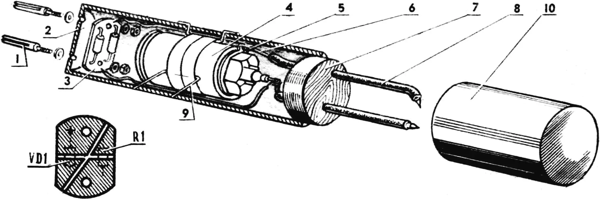 Конструкция «спички» и монтажная плата