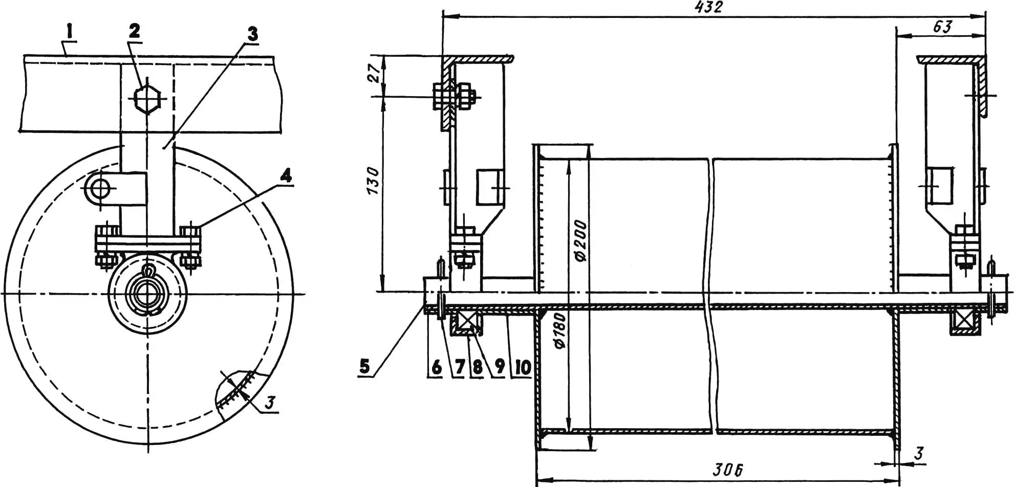 Задний мост снегохода
