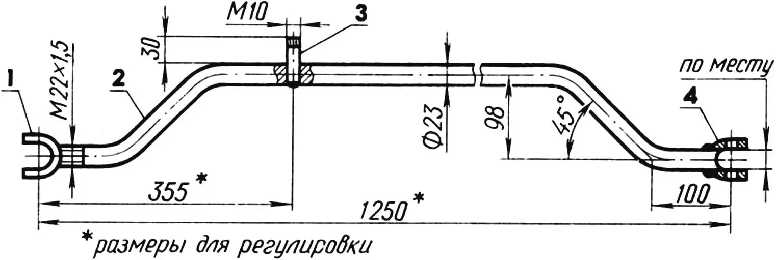Transverse steering rod