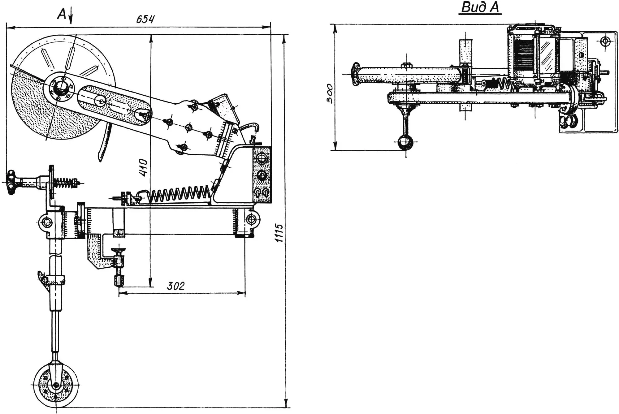 Рис. 2. Габариты станка