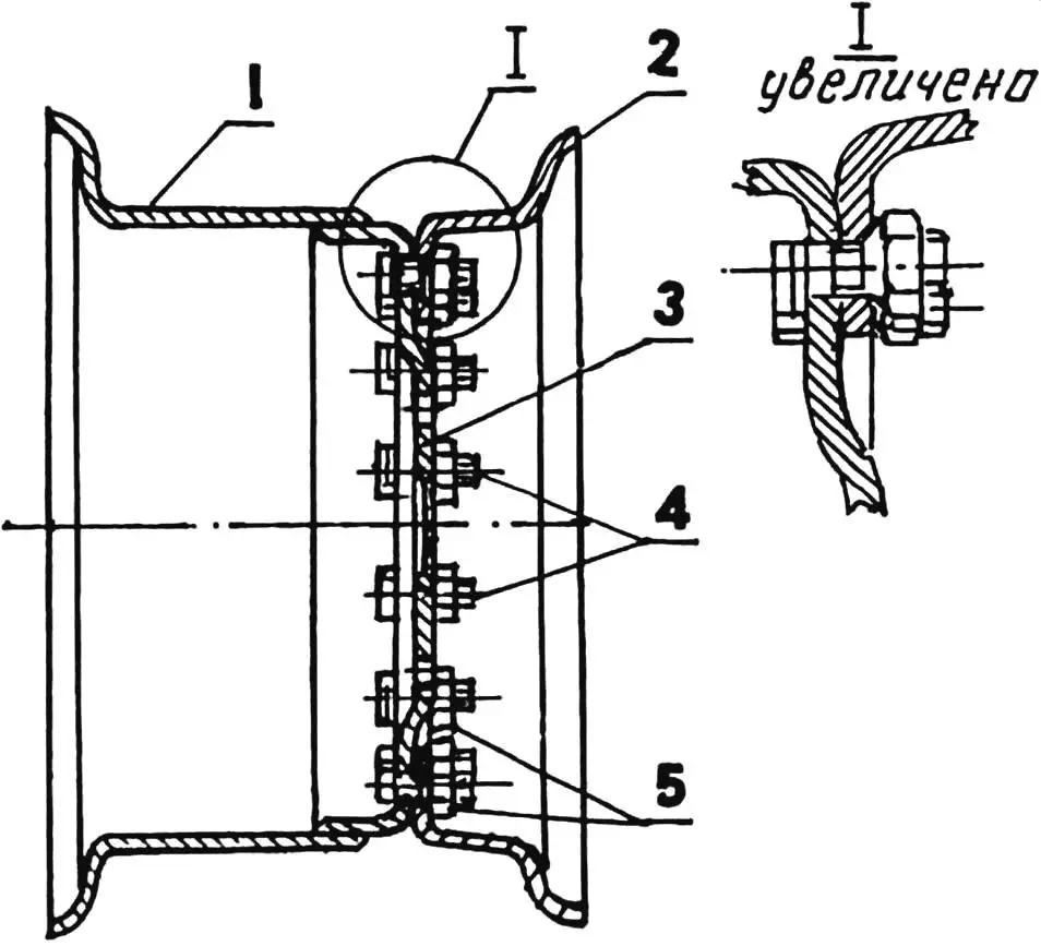 Колесо с отъемным бортом автомобиля повышенной проходимости ГАЗ-66
