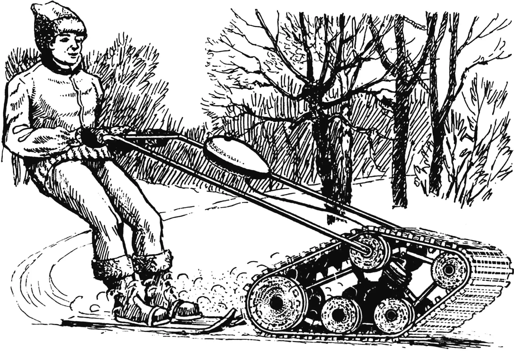 ГУСЕНИЦА ВОКРУГ МОТОРА