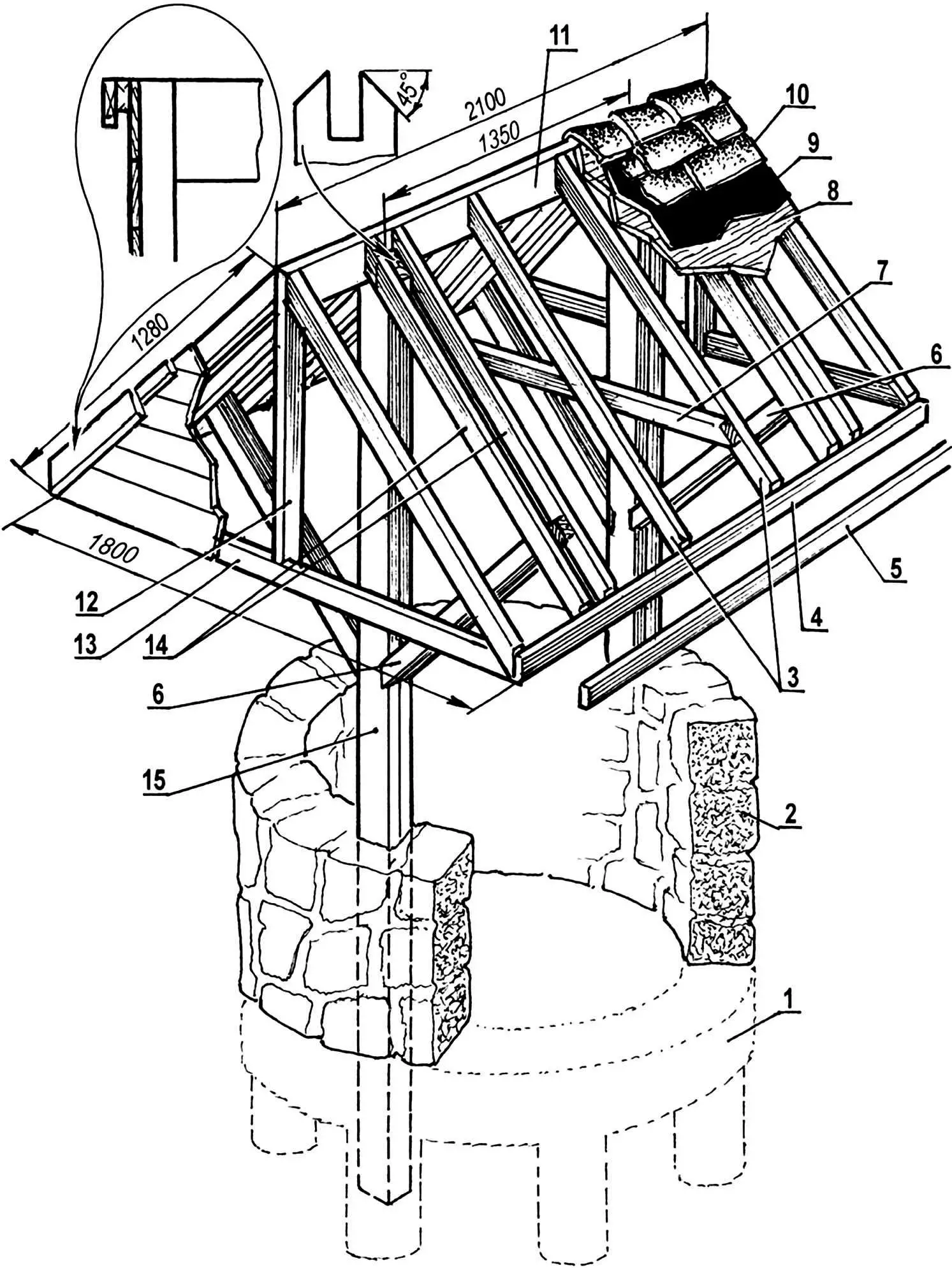 Колодезный навес