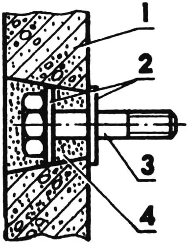 Заделка кріплення в стінному отворі