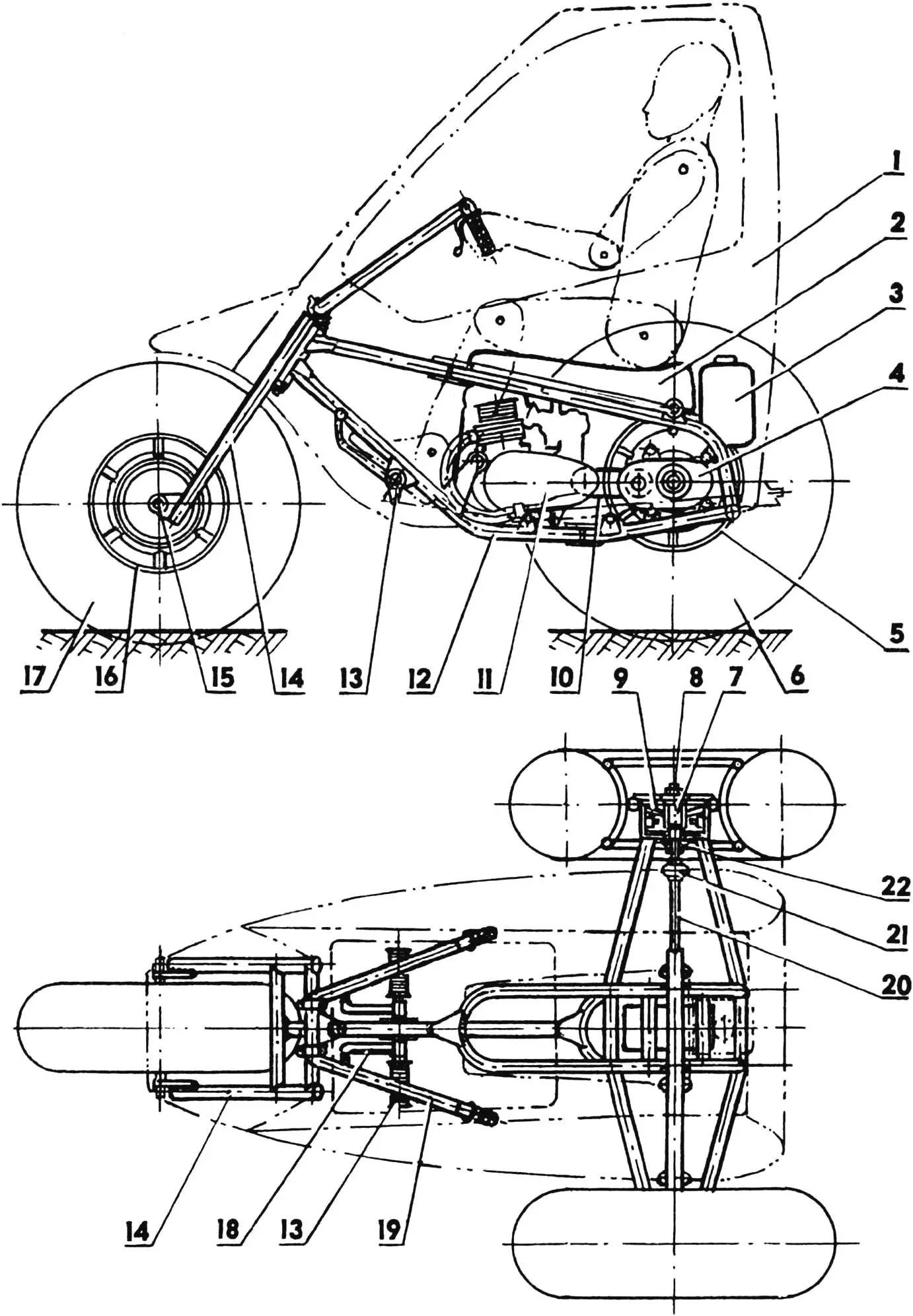 Pneumatic vehicle layout