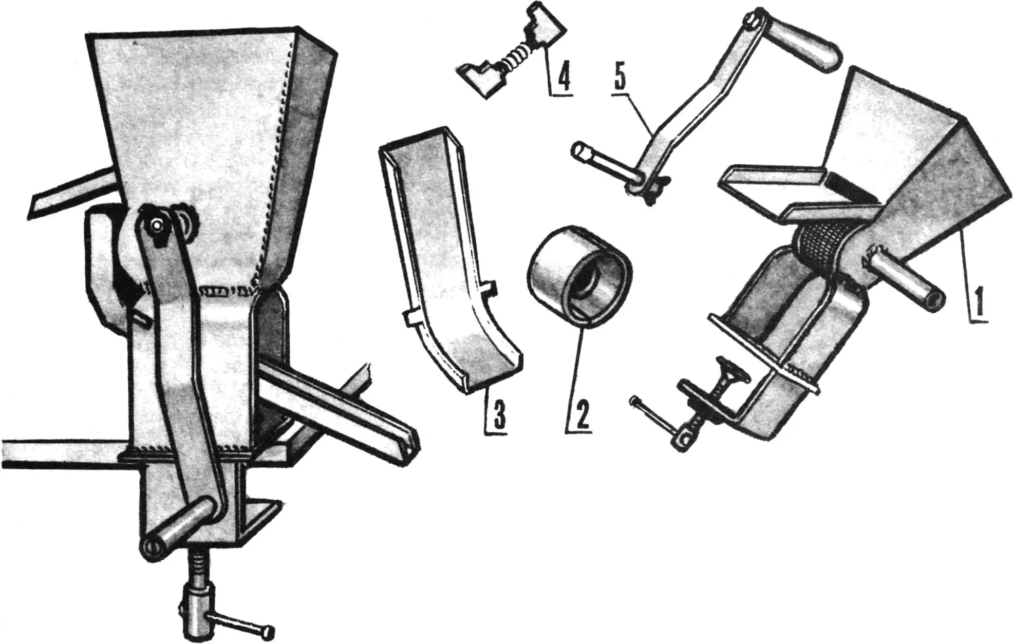 Рис. 1. Соковижималка та її основні частини