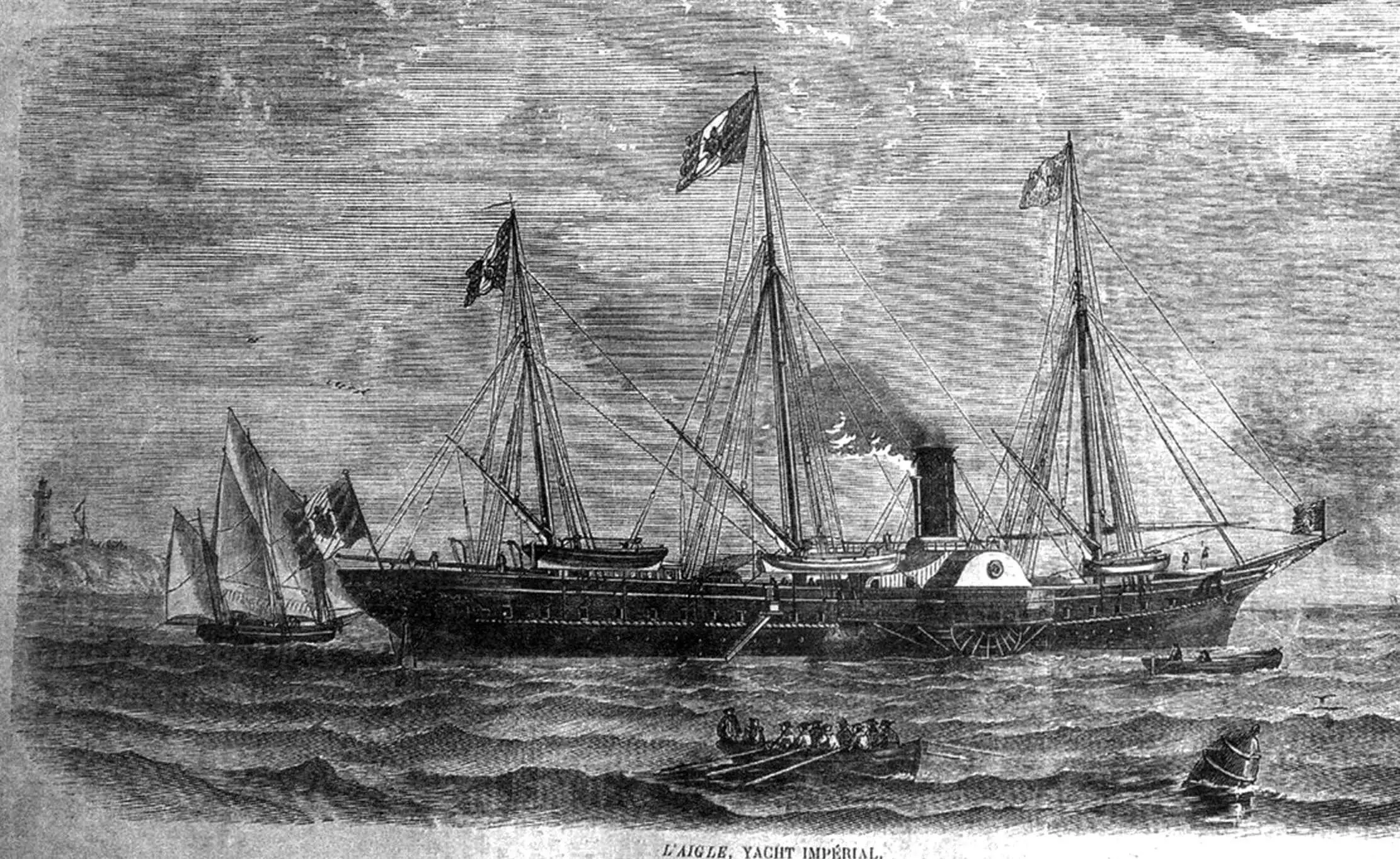 Яхта Наполеона III «L’Aigle» (гравюра из «L'lllustration» от 17 сентября 1859 года)