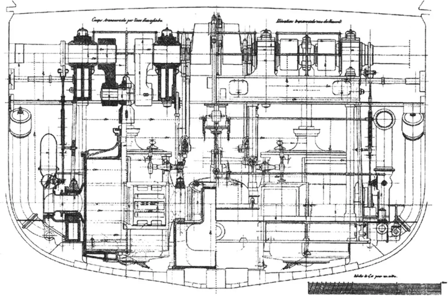 «L’Aigle» - разрез по машинному отделению