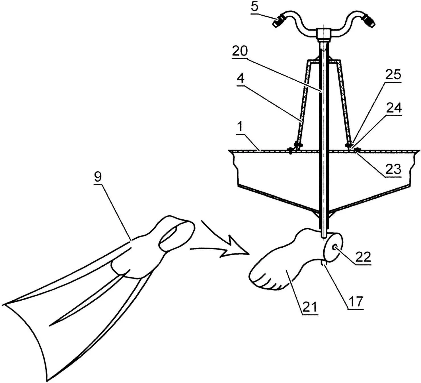 Fig. 11. Stern tube device and removable flipper