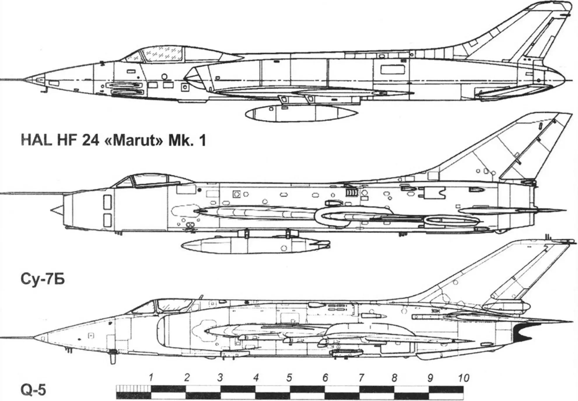 HAL HF 24 «Marut» Mk. 1. Су-7Б. Q-5