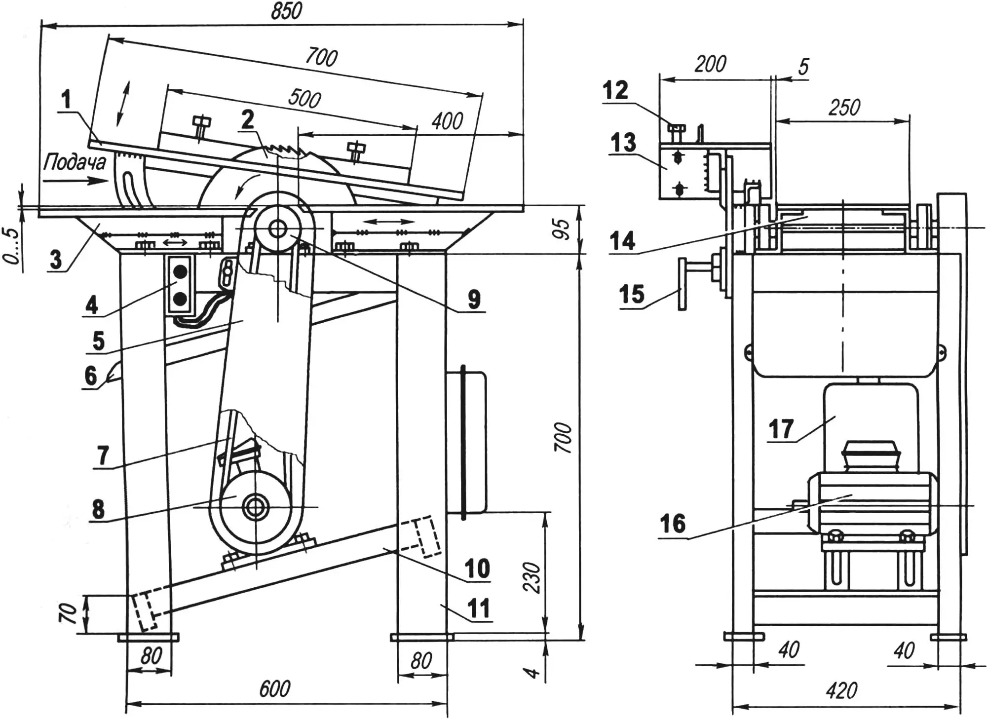 Woodworking circular saw/planer machine