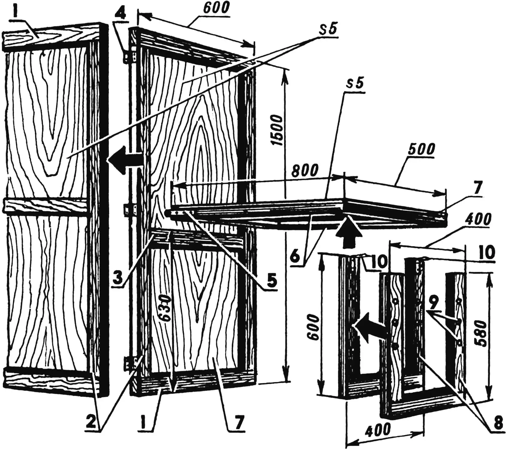 Основные детали ширмы-кабинета