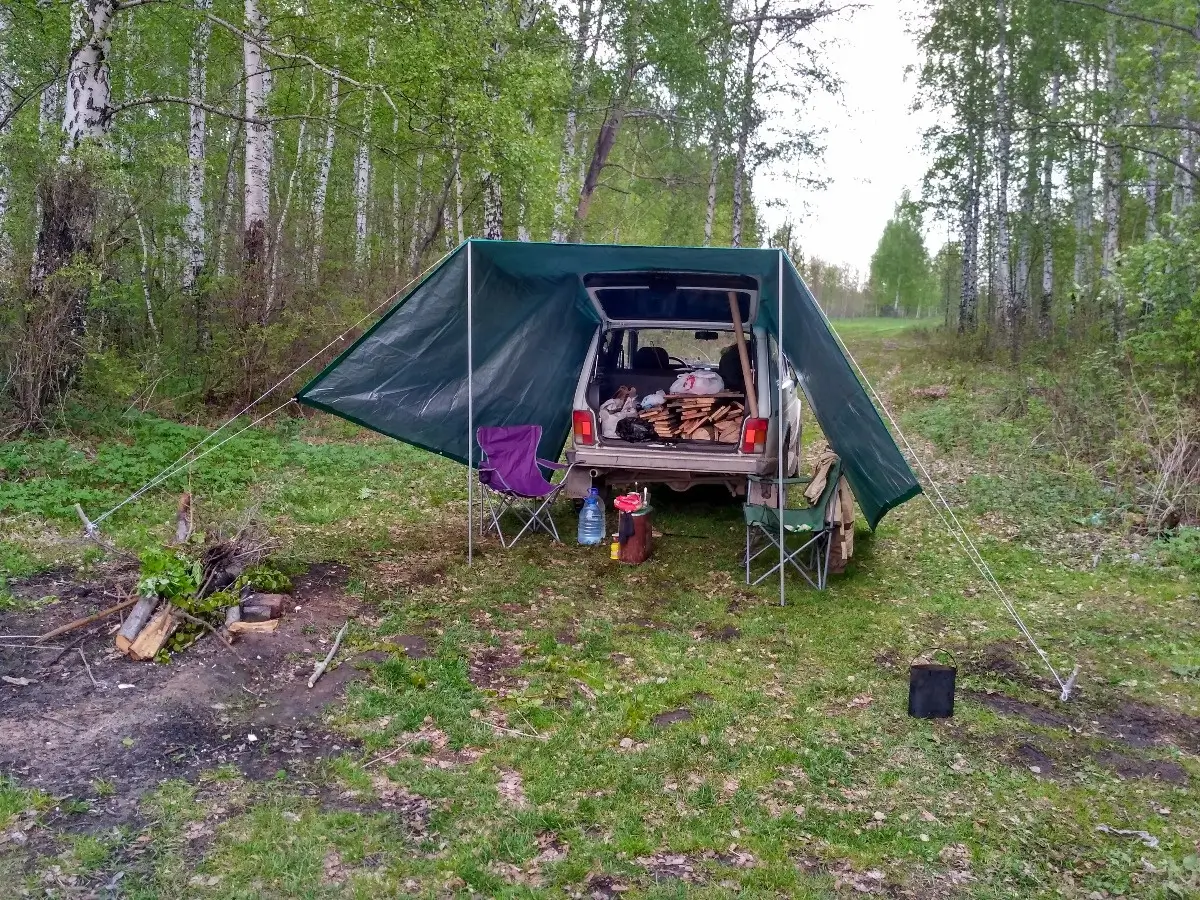 Строительный тент в виде навеса