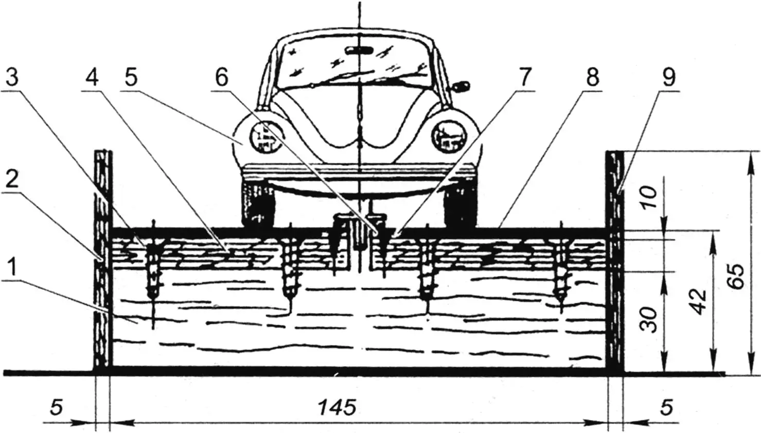 Поперечное сечение автотрассы