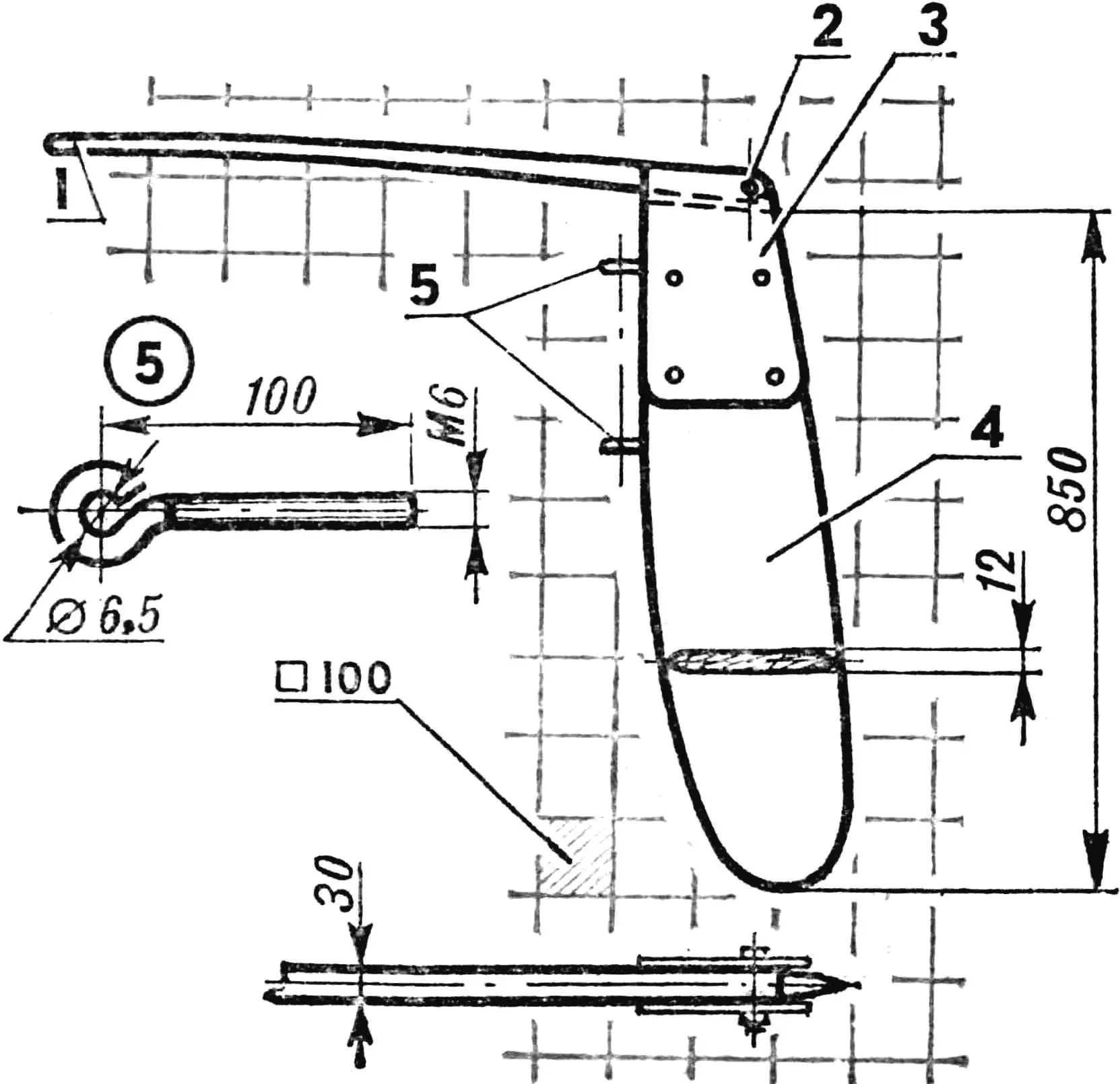 Рульовий пристрій швертбота